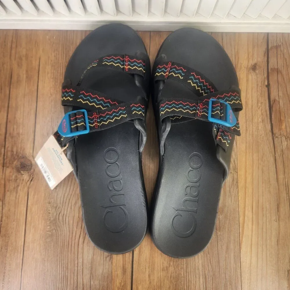 Chaco Chillos Slide Lasagna Mens 14 Black Casual Comfort Beach Sandals JCH108719